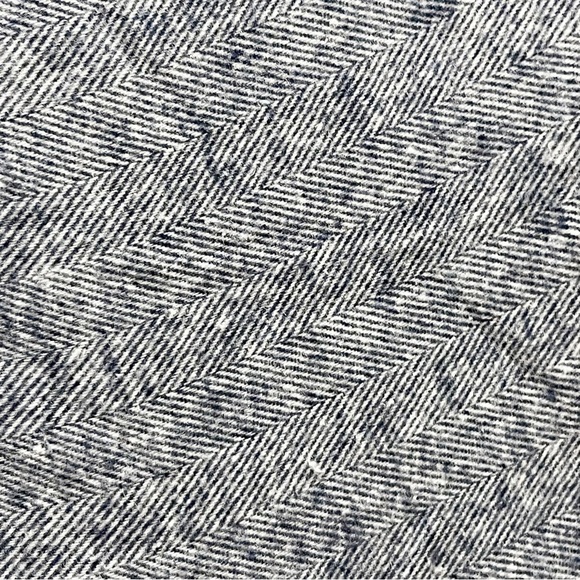 FABBRICA ARTIGIANA Blue Herringbone Navy Blue Fringed Blanket ITALY 54” X 62” - Picture 6 of 7